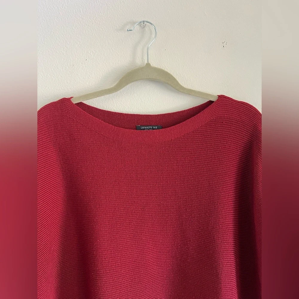 Lafayette 148 Women's Red Wool Sweater - Picture 5 of 6